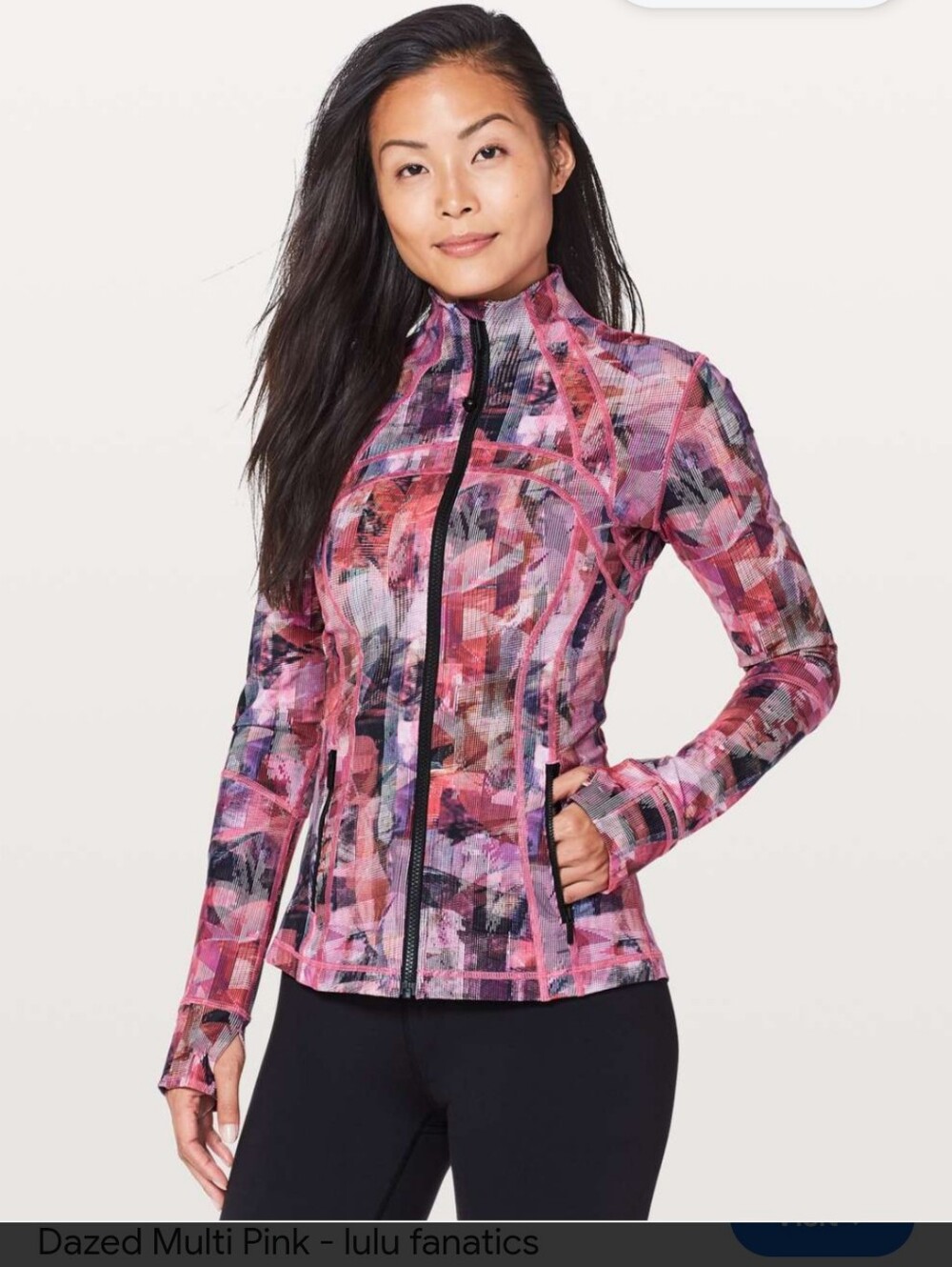 Lululemon Define Jacket, Sun Dazed Multi Pink, Size 4, Thumbholes,‎ 2 Zip Pocket